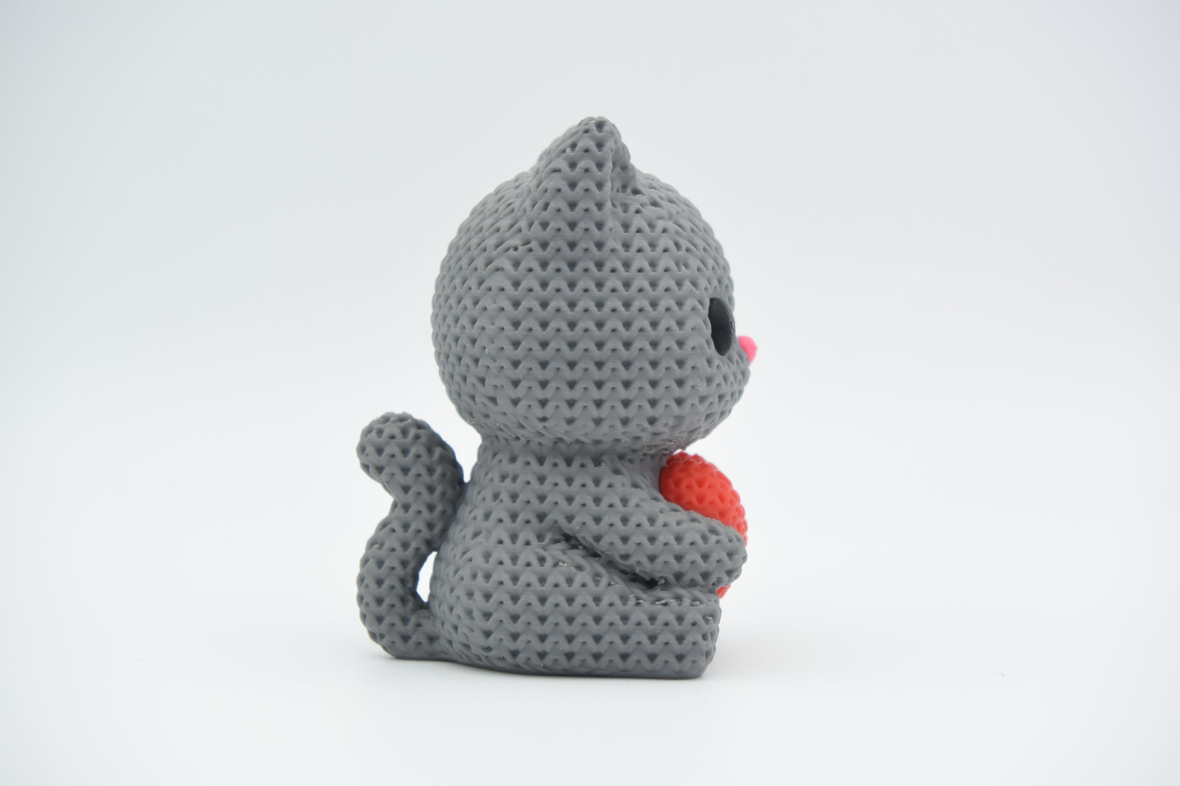 Knitted Cat With Heart