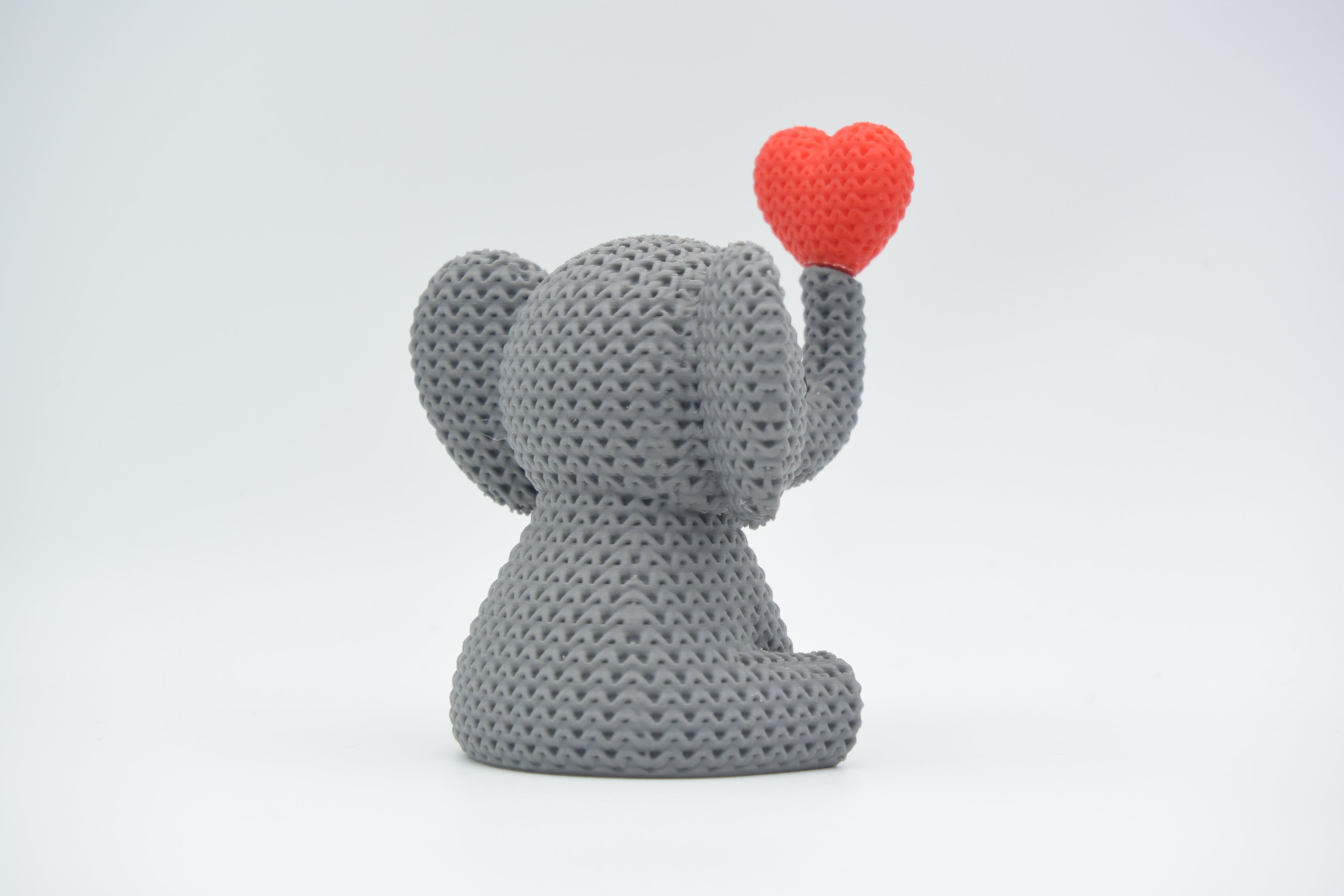 Knitted Elephant Blowing Heart