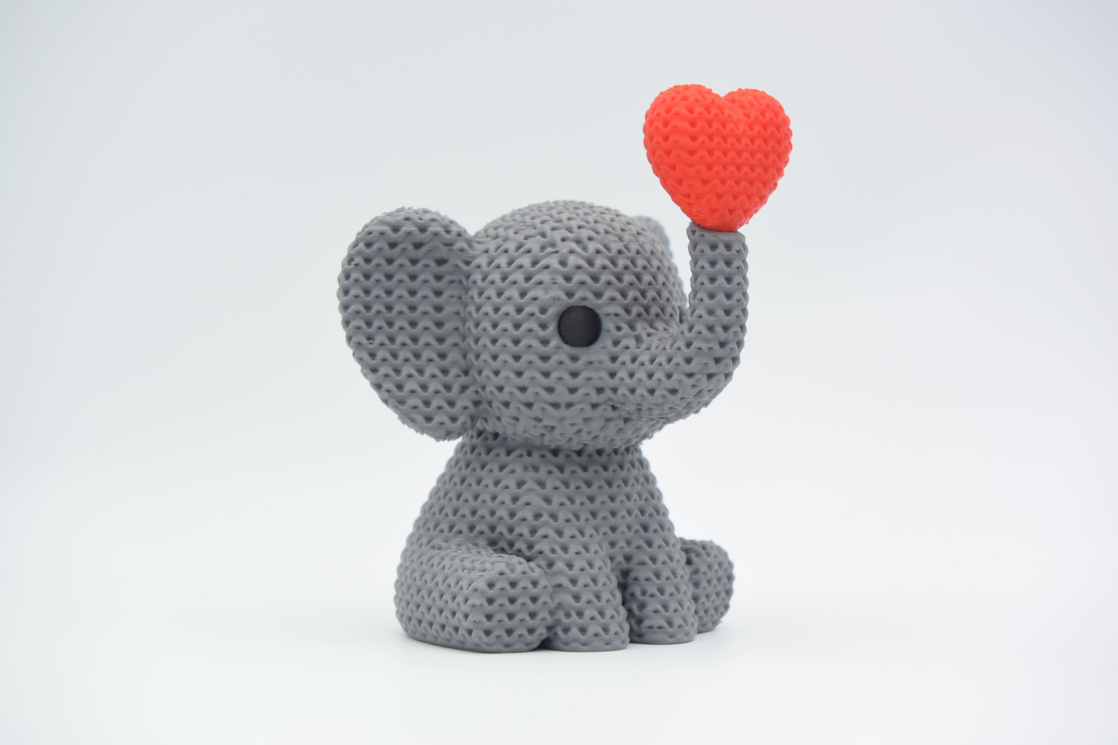 Knitted Elephant Blowing Heart