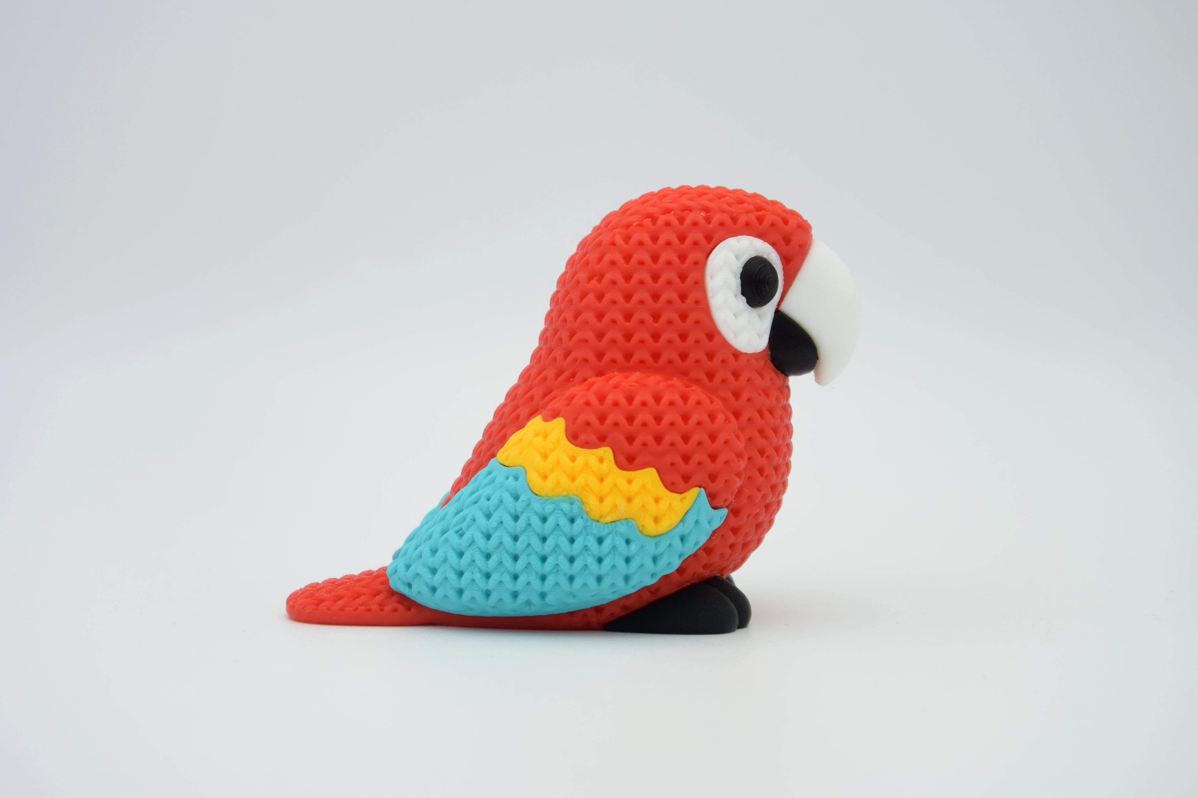 Knitted Scarlet Macaw Parrot