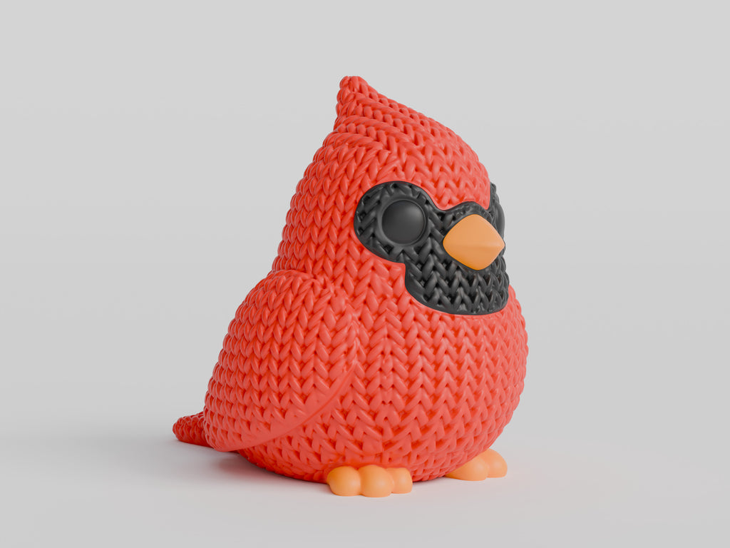 Knitted Cardinal Bird