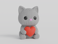 Knitted Cat With Heart