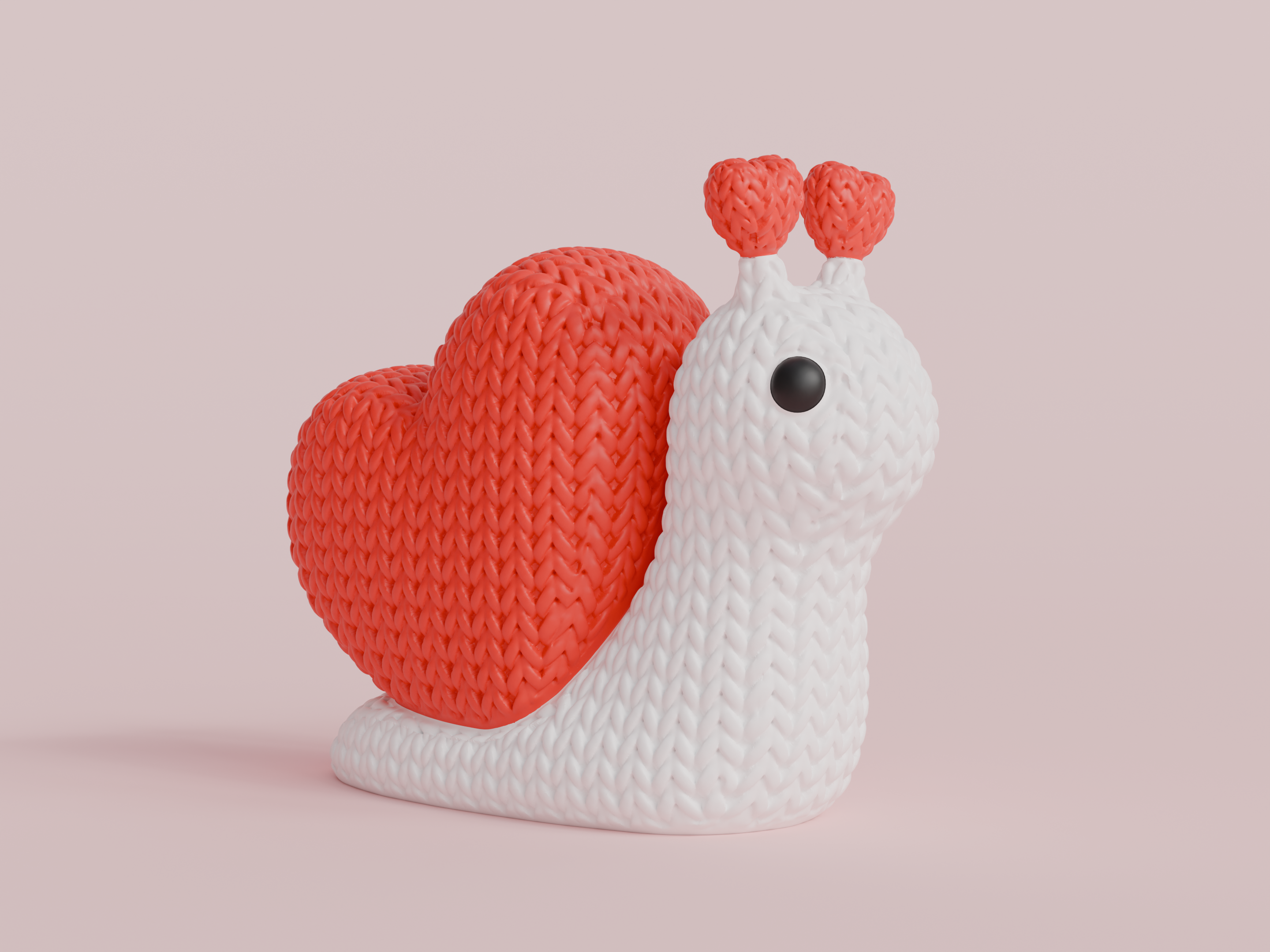 Knitted Valentine's Day Snail