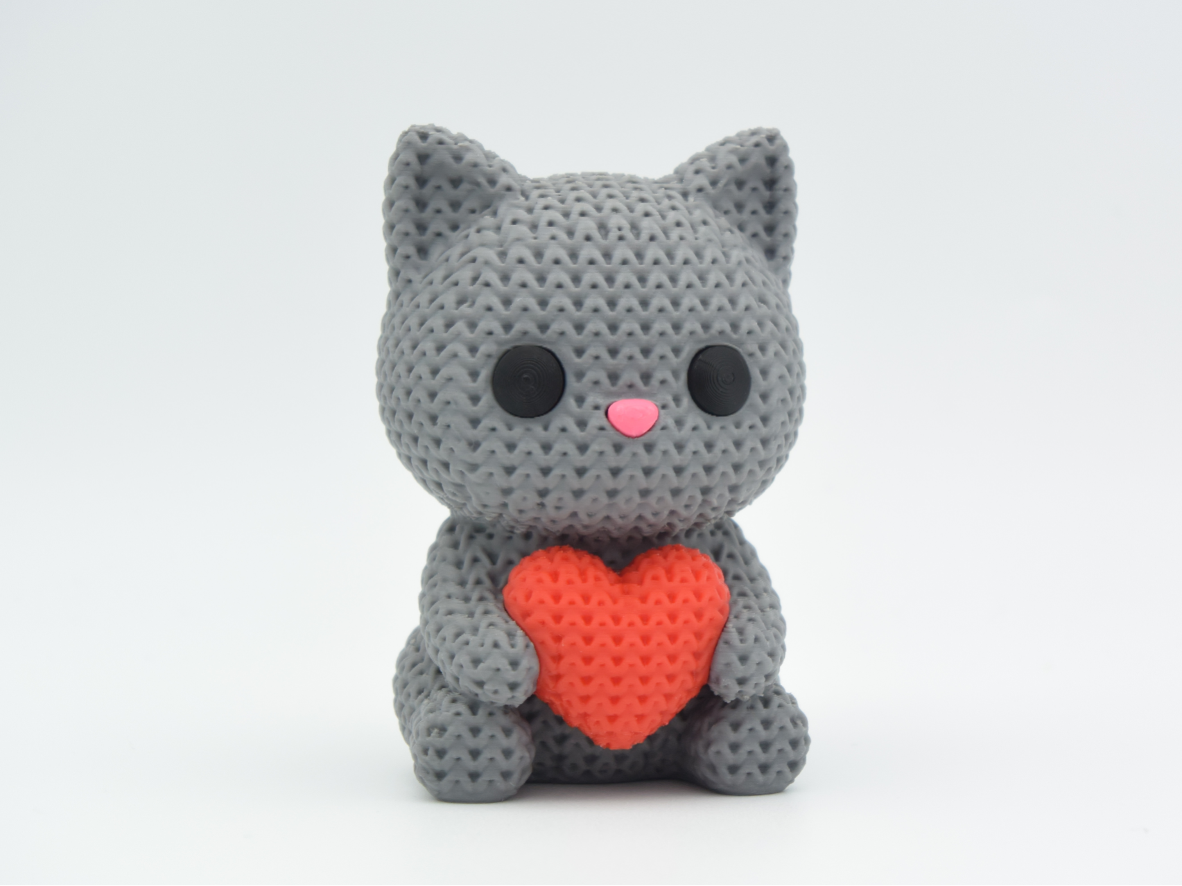 Knitted Cat With Heart